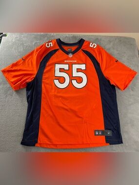 Nike NFL Denver Broncos Bradley Chubb #55 On Field Jersey Orange Men’s Sz 3XL